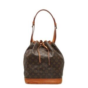 Louis Vuitton Monogram Noe Hobo Shoulder Bag Brown Leather